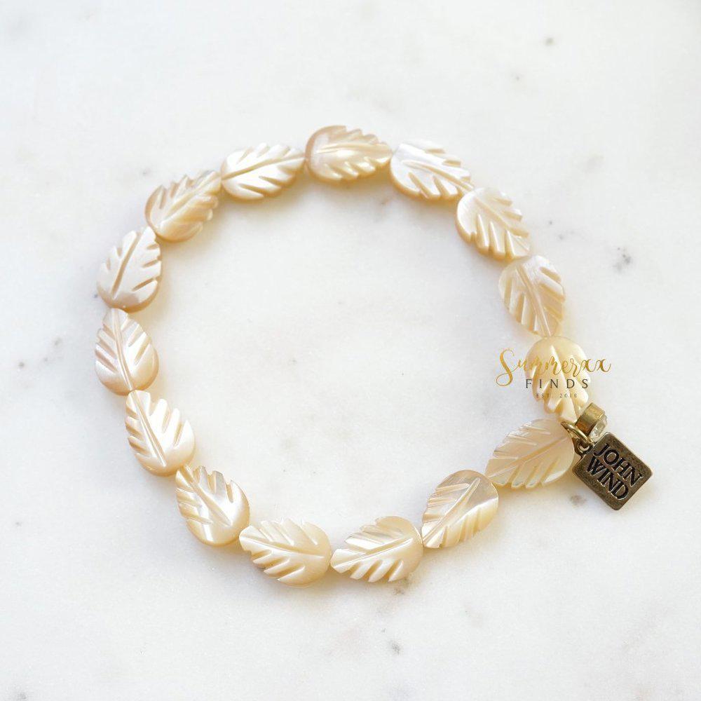 John Wind Leaf Shell Stretch Bracelet